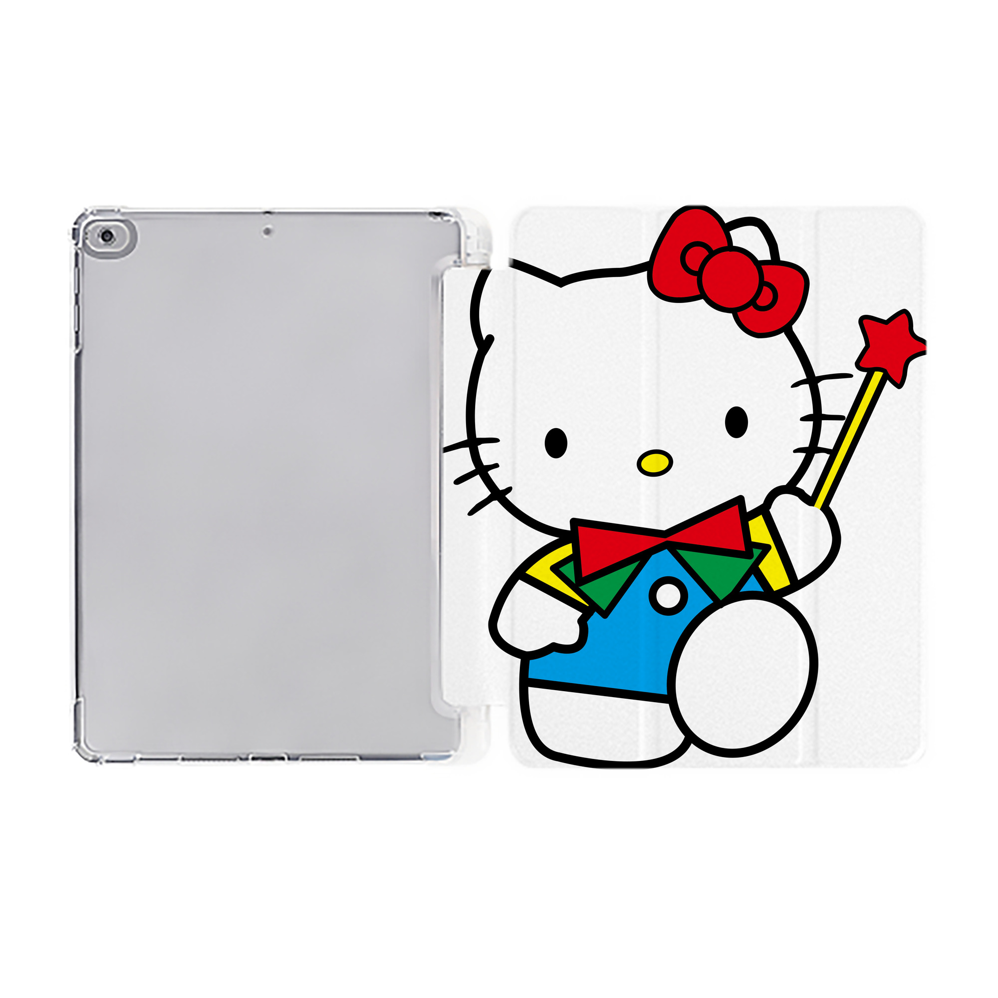 （画像用） Hello Kitty ハローキティ IPad ケース ペン収納付き 三つ折りスタンド PUレザー×シリコン 対応機種9.5/10.5/10.9インチ